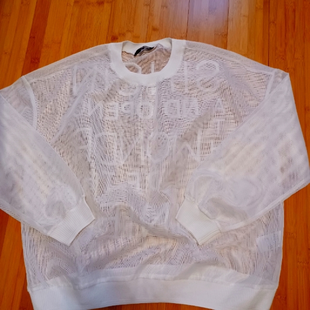 NWOT Have Rice White Mesh Top Size Sm